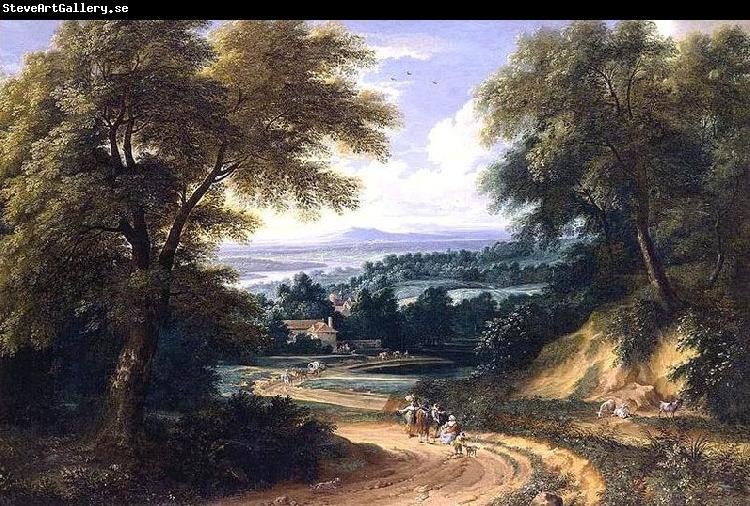 Adriaen Frans Boudewijns Landscape with Travellers